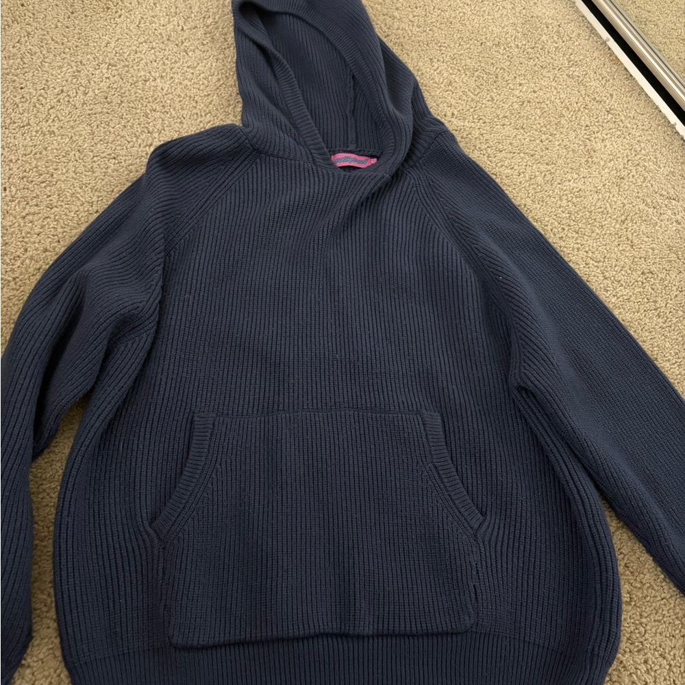 Edikted Navy Blue Knit Hoodie